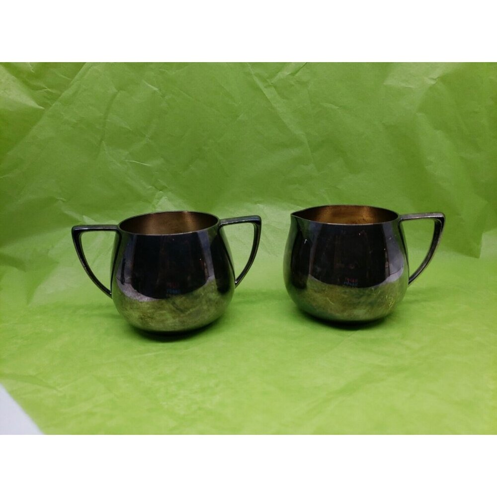 Vintage Empire Crafts Quadruple Plate Creamer and Sugar Bowl 2.5” Tall EUC